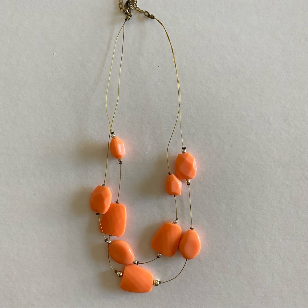 Peach Color Statement Necklace